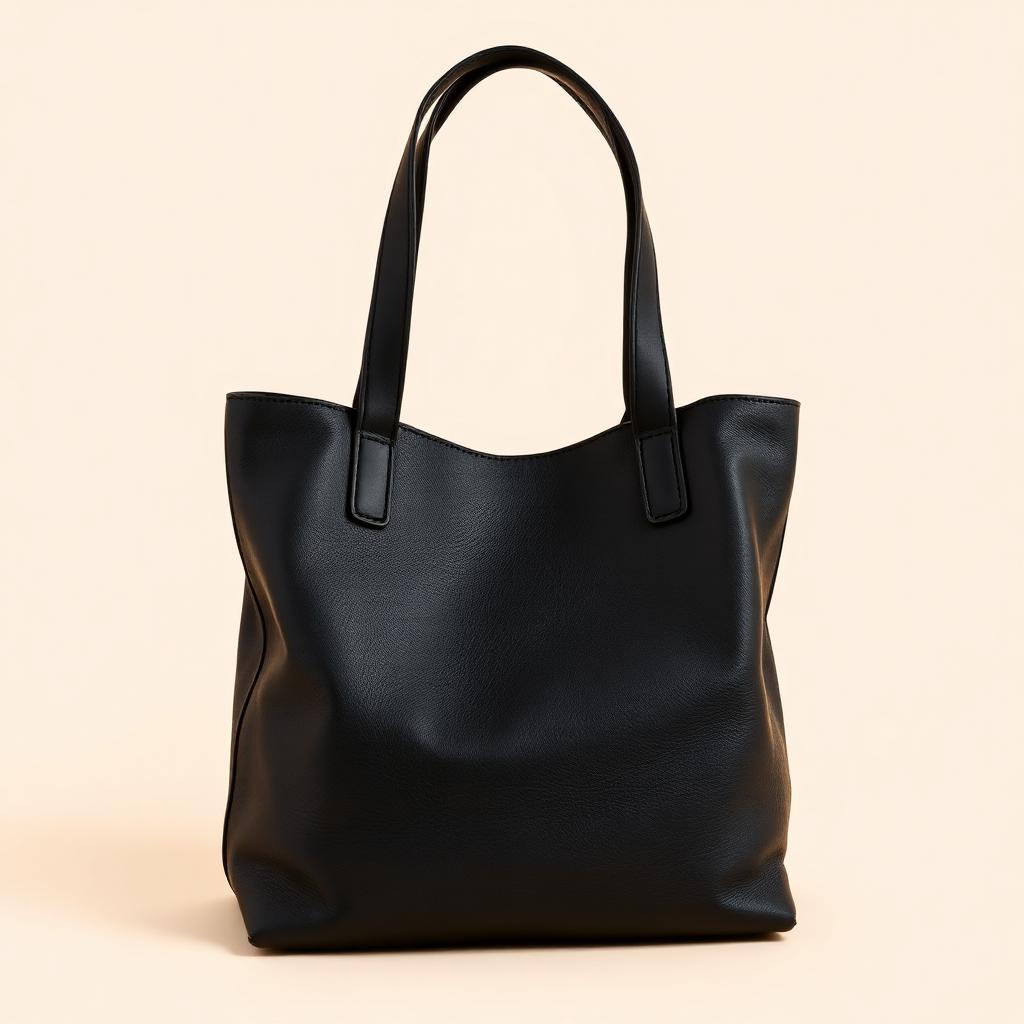 Black Leather Everyday Tote
