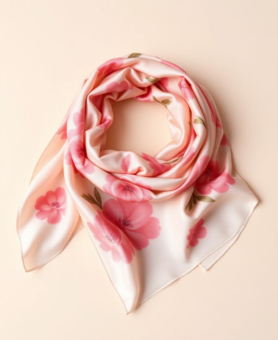 Blush Cherry Blossom Silk Scarf