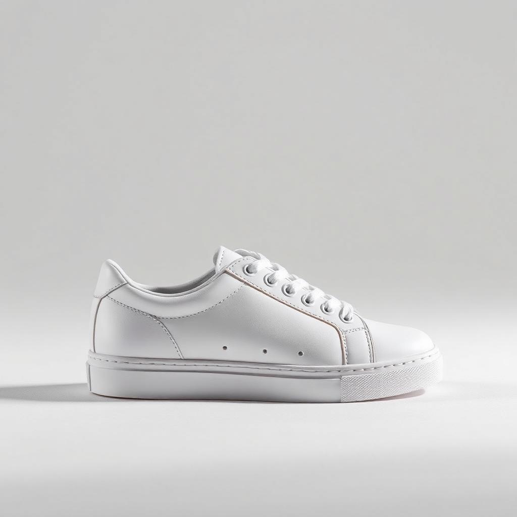 White Leather Low-Top Sneakers